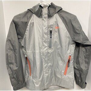 REI Girls Rainwall Rain‎ Jacket Medium 10-12 Gray EUC!